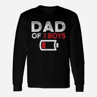 Dad Of 3 Boys Fathers Day Unisex Long Sleeve | Crazezy AU