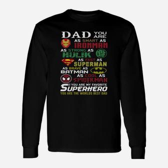 Dad Shirt Superhero Dad Shirt Long Sleeve T-Shirt - Thegiftio