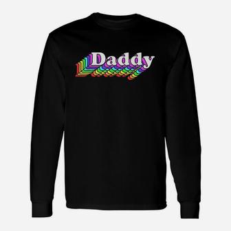 Daddy Gay Daddy Bear Retro Lgbt Rainbow Unisex Long Sleeve | Crazezy