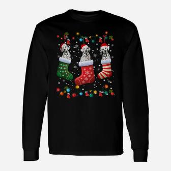 Dalmatian Christmas Socks Funny Xmas Pajama Dog Lover Gift Sweatshirt Unisex Long Sleeve | Crazezy UK