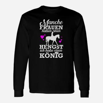 Damen Langarmshirts Hengst vs. König Spruch, Lustiges Langarmshirts für Frauen - Seseable