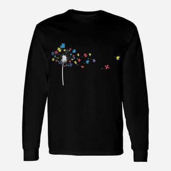 Dandelion Flower Puzzle Pieces Autism Awareness Shirts Gifts Unisex Long Sleeve | Crazezy AU