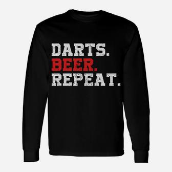 Darts Beer Repeat Dart-Player Funny Drinking Gift Unisex Long Sleeve | Crazezy UK