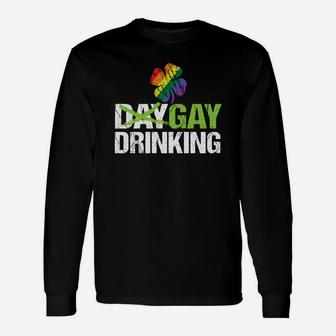 Day Drinking Lgbt Gay Pride St Patricks Day Long Sleeve T-Shirt - Thegiftio UK