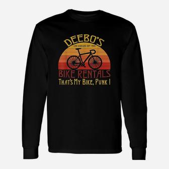 Deebo Bike Rentals Vintage Bike Rider Funny Gift Unisex Long Sleeve | Crazezy DE