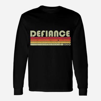 Defiance Oh Ohio Funny City Home Roots Gift Retro 70S 80S Unisex Long Sleeve | Crazezy DE