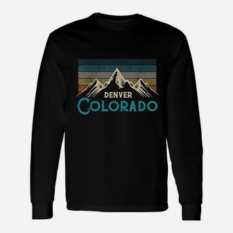 Denver Colorado Vintage Mountains Hiking Souvenir Gift Unisex Long Sleeve | Crazezy AU