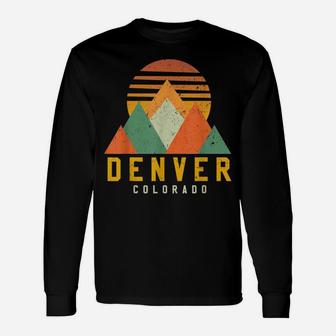 Denver Colorado - Vintage Retro Mountains Souvenir Gift Unisex Long Sleeve | Crazezy CA