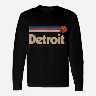 Detroit Basketball B-Ball City Michigan Retro Detroit Unisex Long Sleeve | Crazezy DE