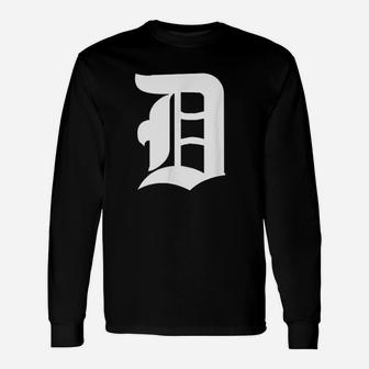 Detroit Old English D Long Sleeve T-Shirt - Thegiftio UK