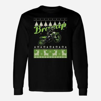 Dirt-Bike Motocross Ugly Christmas Sweatshirt Xmas Costume Unisex Long Sleeve | Crazezy