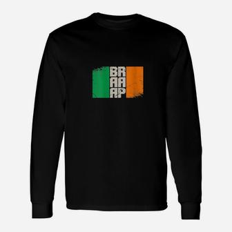Dirt Biker Irish Flag Motocross Racer Long Sleeve T-Shirt - Monsterry