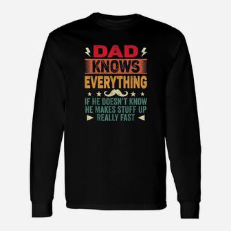 Distressed Dad Know Everything Fathers Day Long Sleeve T-Shirt - Monsterry AU