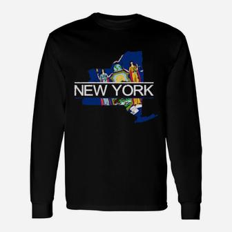 Distressed New York Long Sleeve T-Shirt - Monsterry