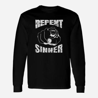 Distressed Repent Siner Funny Christian Gift Unisex Long Sleeve | Crazezy CA