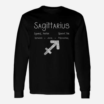 Distressed Sagittarius Symbol Zodiac Sign Birthday Gift Unisex Long Sleeve | Crazezy