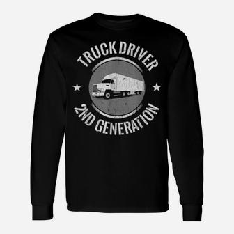 Distressed Trucker 18 Wheeler Truck Driver Long Sleeve T-Shirt - Monsterry DE