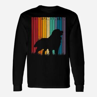 Distressed Vintage Retro Bernese Mountain Dog Pet Puppy Long Sleeve T-Shirt - Monsterry