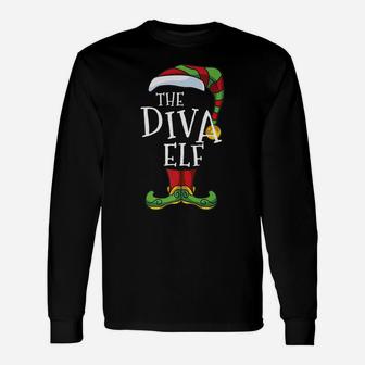Diva Elf Family Matching Christmas Group Funny Pajama Unisex Long Sleeve | Crazezy UK