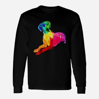 Dog Lover Gifts Great Dane For Women Colorful Great Dane Men Unisex Long Sleeve | Crazezy