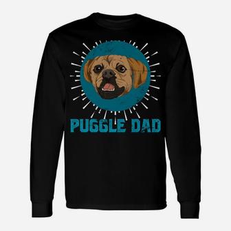 Dog Owner Fathers Day Puggle Dad Dog Lover Men Puggle Unisex Long Sleeve | Crazezy CA