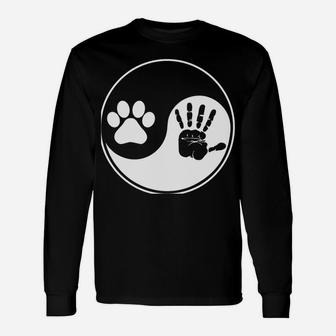 Dog Paw Human Hand Dogs Owner Animal Lover Pet Puppies Unisex Long Sleeve | Crazezy AU