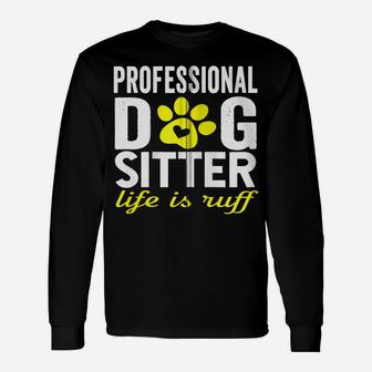 Dog Sitter Walker Funny Dog Mom Dad Joke Pet Humor Gifts Zip Hoodie Unisex Long Sleeve | Crazezy DE