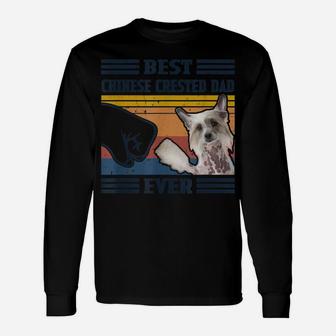 Dog Vintage Best Chinese Crested Dad Ever Father's Day Unisex Long Sleeve | Crazezy