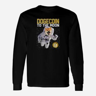 Dogecoin To The Moon Cryptocurrency Long Sleeve T-Shirt - Monsterry CA