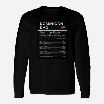Dominican Dad Nutrition Facts Unisex Long Sleeve | Crazezy CA