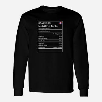 Dominican Nutrition Facts Unisex Long Sleeve | Crazezy CA