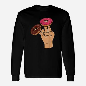 Donut And Hand Unisex Long Sleeve | Crazezy