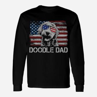 Doodle Dad Goldendoodle Dog American Flag 4Th Of July Sweatshirt Unisex Long Sleeve | Crazezy AU