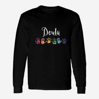 Doula With Hand Prints Unisex Long Sleeve | Crazezy