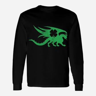 Dragon Irish Shamrock St Patrick's Day Saint Paddy's Long Sleeve T-Shirt - Monsterry AU