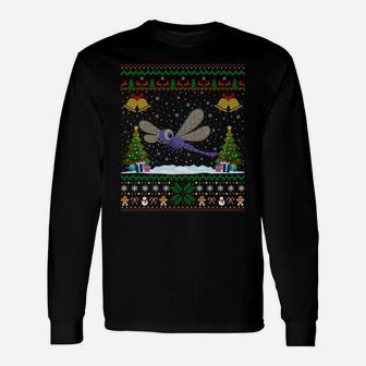 Dragonfly Bird Lover Xmas Gift Ugly Dragonfly Christmas Sweatshirt Unisex Long Sleeve | Crazezy UK