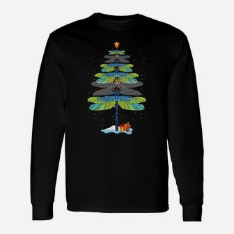 Dragonfly Christmas Tree Christmas Spirit Animal Funny Sweatshirt Unisex Long Sleeve | Crazezy UK