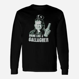 Drink Like A Gallagher Ladies Long Sleeve T-Shirt - Thegiftio UK