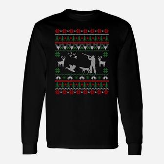 Duck Hunting Ugly Christmas Sweatshirt Hunter Christmas Gift Unisex Long Sleeve | Crazezy CA