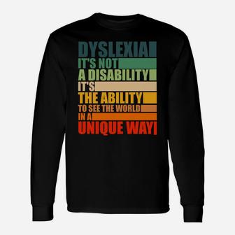 Dyslexia It's Not A Disability Dyslexia Awareness Skeleton Sweatshirt Unisex Long Sleeve | Crazezy AU