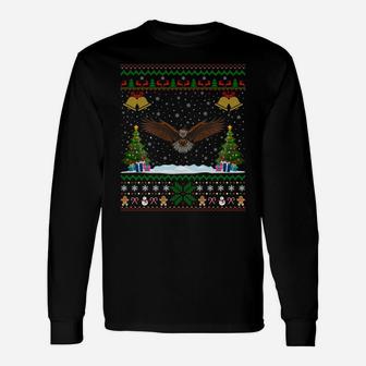 Eagle Bird Lover Xmas Gift Ugly Eagle Christmas Sweatshirt Unisex Long Sleeve | Crazezy