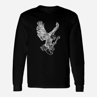 Eagle Playing Guitar Guitarist Musician Unisex Long Sleeve | Crazezy