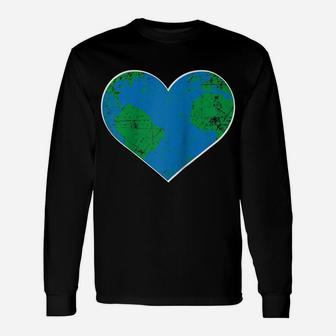 Earth Heart Shirt Earth Day Gift Raglan Baseball Tee Unisex Long Sleeve | Crazezy AU