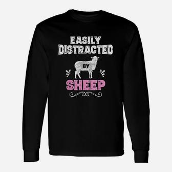 Easily Distracted By Sheep Unisex Long Sleeve | Crazezy UK