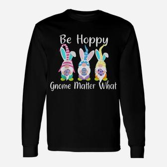 Easter Gnome Be Hoppy Shirt Spring Easter Bunny Pun Women Raglan Baseball Tee Unisex Long Sleeve | Crazezy UK