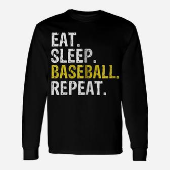 Eat Sleep Baseball Repeat Gift Zip Hoodie Unisex Long Sleeve | Crazezy DE