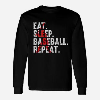 Eat Sleep Baseball Repeat Unisex Long Sleeve | Crazezy