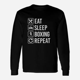 Eat Sleep Boxing Repeat Funny Unisex Long Sleeve | Crazezy UK