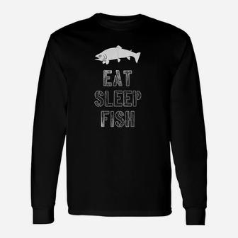 Eat Sleep Fish Unisex Long Sleeve | Crazezy