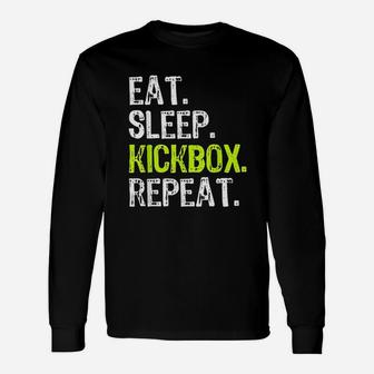 Eat Sleep Kickbox Repeat Unisex Long Sleeve | Crazezy